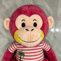 Peluche singe coloré à longs bras avec banane, jouet à suspendre pour voiture et machine à griffes