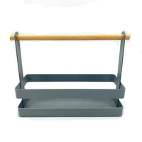 DaS Kitchen Organisateur de rangement de bureau Porte-épices de cuisine multifonction avec poignée en bois
