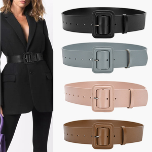 <span class=keywords><strong>Ceinture</strong></span> large en cuir <span class=keywords><strong>de</strong></span> vachette fendue avec boucle en alliage décontractée pour femmes avec design à épingle - Product Image 2