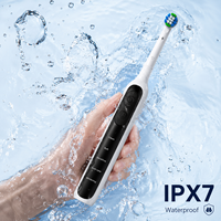 Nouveauté Brosse à dents électrique rechargeable, étanche IPX7, 5 modes de nettoyage, brosse à dents électrique rotative pour adultes, idéale pour les voyages
