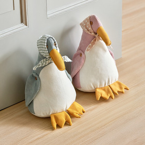 Butée de porte décorative en tissu, motif canard de dessin animé, en forme de pouf de sable fin, animal mignon, coupe-vent, anti-collision, pour usage domestique - Product Image 2