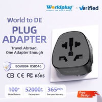 World Plug Adaptor colokan Grounded 2 Pin Eropa, pengisi daya dinding Adaptor colokan Universal di seluruh dunia