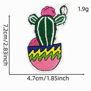 Parches Bordados Termoadhesivos de Cactus en Maceta para Decoración - Product Image 5