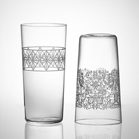 Gelas Highball Kristal Ukir Tangan Gaya Jepang Collins Tumbler untuk Gin Tonic Kopi Koktail Restoran Bar Grosir