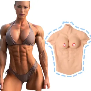 Silicone Breast Forms With Macho Costume Muscle Tits Fake Muscle Suit With Big Boobs Drag Queen Muscle Chest