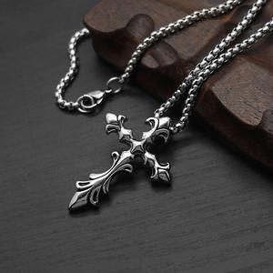 Punk Cross of Cro religioso Anti no deslustre libre impermeable de acero inoxidable joyería de moda collares colgantes para hombres al por mayor - Product Image 3