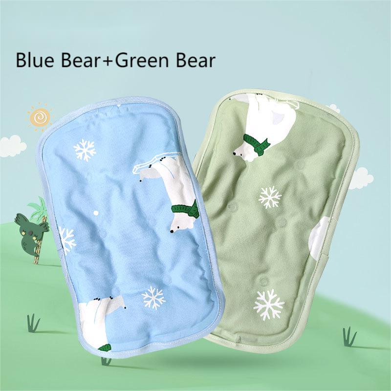 2-piece set [Blue Bear+Green Bear] Cool Ice Bead Pillow