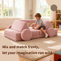 Canapé modulaire pour enfants en forme de voiture, 10 pièces, mousse haute densité, velours côtelé, canapé pour tout-petits pour salle de jeux, prix direct d'usine
