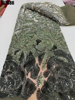 Tissu en maille de haute qualité avec appliques de dentelle perlée 3D modernes 2025 pour robes de mariée et sacs – Prix de gros