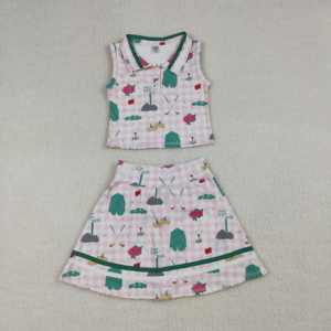 Conjuntos Deportivos Casuales para Niñas Pequeñas, con Falda-Pantalón, Estampados, Transpirables, con Forro de Algodón y Spandex, para Golf, Yoga y Deportes - Product Image 3