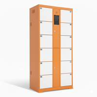 Casier à bagages intelligent personnalisé à 24 portes avec serrure électronique, structure métallique assemblée résistante à la rouille pour utilisation en plage et en supermarché