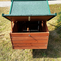 Kit de poulailler extérieur moderne et durable en bois massif avec nichoir et motif imprimé SDC018
