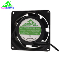 Ventilateur axial AC 8025 110V 115V 220V 240V à double roulement à billes 80x80x25mm 8cm pour ventilation et refroidissement de cabinet