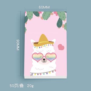 Bloc de Notas Kawaii de 50 Hojas/Bloc, Diseño de Alpaca, Bloc de Notas Autoadhesivo, Papelería de Oficina Bonita para Estudiantes, Venta al por Mayor - Product Image 5