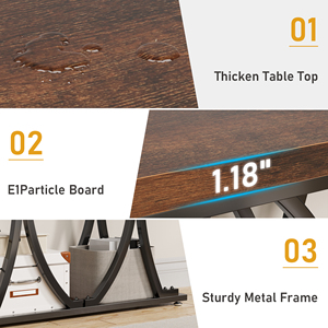 Rustic Brown <strong>Console</strong> <strong>Table</strong> with X-Shaped Base Entryway Foyer <strong>Table</strong> for <strong>Hallway</strong> Entryway - Product Image 5