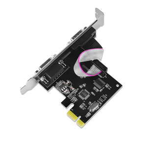 Tarjeta <span class=keywords><strong>PCI</strong></span> <span class=keywords><strong>Express</strong></span> de serie de buena calidad Tarjeta de expansión de adaptador <span class=keywords><strong>RS232</strong></span> DB9 de 9 pines dual para PC - Product Image 1