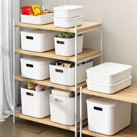 Panier de rangement empilable en plastique durable pour la maison, organisateur multifonctionnel pour cosmétiques, papeterie et articles ménagers divers