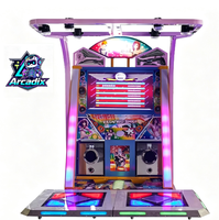 Machine de danse à monnayeur pour 2 joueurs, jeu de rythme musical d'arcade, LED, plastique, anglais, pour centre de jeux