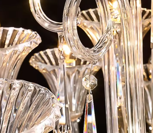 Lampe de lustre en cristal de Style européen Offre Spéciale pour la décoration intérieure Lustre de mariage Hall clair Tailles moyennes à hauteur réglable - Product Image 6