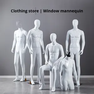<span class=keywords><strong>Mannequin</strong></span> <span class=keywords><strong>Homme</strong></span> Adulte Entier avec Tête et Support en Plastique pour Vêtements, Présentoir <span class=keywords><strong>de</strong></span> Vitrine (Modèle Masculin) - Product Image 2