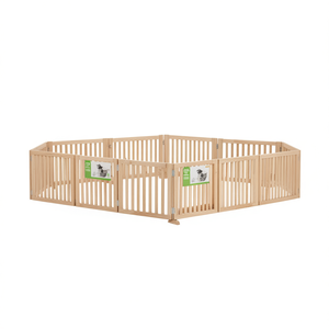 Juego de 8 Paneles para Perros, 252 Pulgadas, Madera de Álamo Natural, Corral para Mascotas, Uso en Interiores - Product Image 1