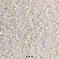 Perles en plastique ABS demi-rondes à dos plat, plusieurs tailles (3-16mm), blanc beige, pour décoration d'ongles, Zhejiang, 200g/sac, vente en gros