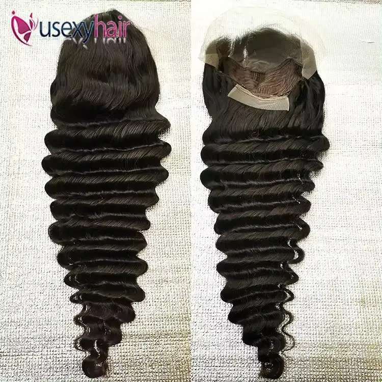 Venta al por mayor Glueless 13x4 13x6 360 HD Full Lace Frontal Water Wave peluca cruda vietnamita cutícula alineada Peluca de cabello humano