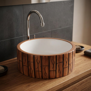 Imprimé table top bassin lavabo Offre Spéciale nouveauté main art lavabo bol rond comptoir table salle de bain bassin vanité évier - Product Image 2