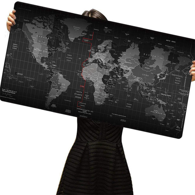Customized World Map Mouse Pad Neoprene Extended Computer Game Non-slip Mouse Pad