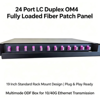 Panneau de brassage à fibre optique coulissant 1U pour montage en rack, OM4 LC Duplex 24 ports, pour câblage de centre de données