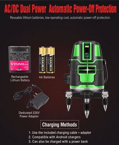 Nivel Láser Profesional <span class=keywords><strong>360</strong></span>° Autonivelante de 5 Líneas Verdes para Uso Industrial y de Bricolaje en Construcción - Product Image 4