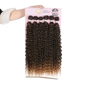 Julianna Water Wave Long Lengths Best Double Weft Kinky Curl Extensions Suppliers Bundles 6 Bundle Packet Hair