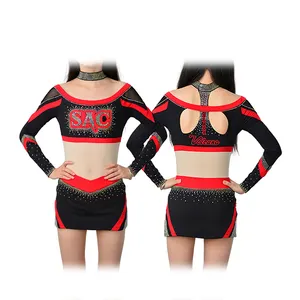 Hot Sale New Fashion High School Shiny Cheer Competition Dance Performance Wear Custom Cheerlisting Uniform