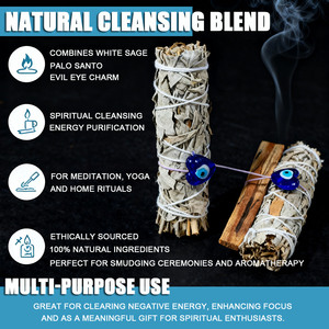 Palo Santo ไม้สีขาวสำหรับทำสมาธิทำมือด้วยเสน่ห์แห่งดวงตาชั่วร้าย - Product Image 3