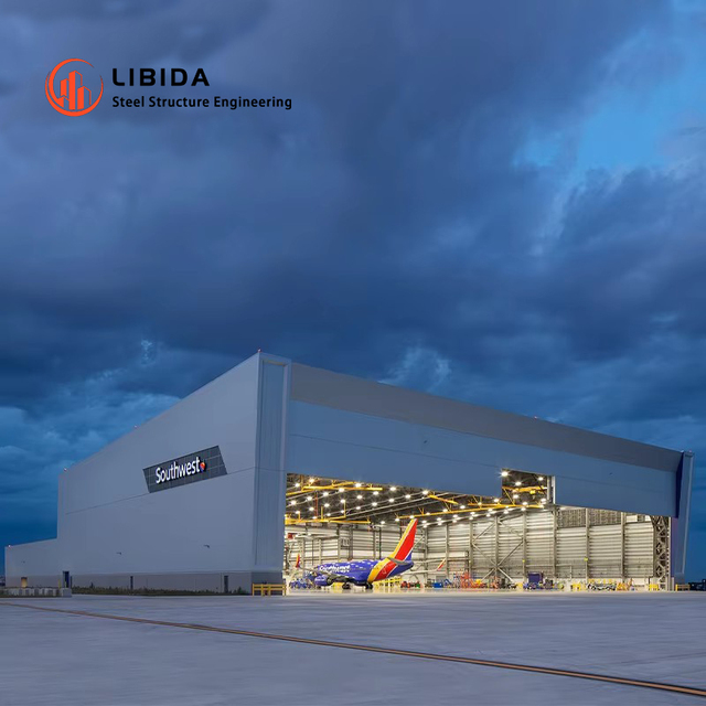 Custom Modern Insulated Prefabricated Airplane Maintenance Workshop Durable Steel Warehouse Buildings