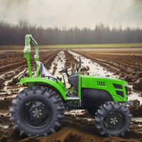 Perlengkapan mesin pertanian 4x4 50HP traktor dengan pemotong rumput traktor untuk dijual dari pabrik asli dengan CE