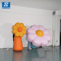 Modèle de fleur gonflable géante personnalisée pour l'aménagement paysager extérieur ou la décoration artistique de scène événementielle