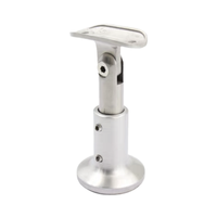 Insert de main courante d'escalier en acier inoxydable réglable Supports de tube de balustrade Plaque de support supérieure pour escalier de tuyau Villa extérieure