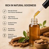 Huile essentielle de bois de santal 100% pure de qualité supérieure pour les soins de la peau, huile parfumée de bois de santal pour diffuseur d'arômes, fabrication de parfums