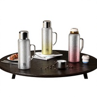 Set Hadiah Bisnis Modern Berkualitas Tinggi 27oz, Botol Air Titanium, Mug Perjalanan, Tumbler Vakum, Kompartemen Teh Terisolasi, Dilengkapi Pegangan