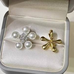 31194DIY Pearl Accessories S925 Silver Pendant Platinum Necklace with Multiple Beads and 6-7mm Round <b>Jade</b> Beads - Product Image 3