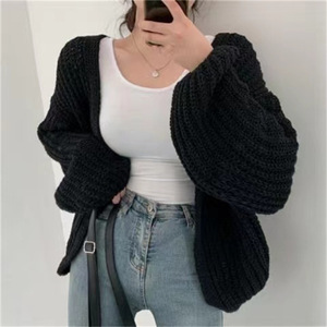Cardigan <span class=keywords><strong>Long</strong></span> Manches Ouvert Décontracté <span class=keywords><strong>Tricot</strong></span>é Lâche pour Femme <span class=keywords><strong>Manteau</strong></span> Hauts Streetwear Automne - Product Image 4