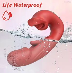 Drop Shipping Vibrador 3 em 1 com Língua Realista para Lamber e Bater, Estimulação do Clitóris, Dildo Vibrador para Orgasmo Feminino do Ponto G - Product Image 4