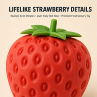 Jouet Squishy Fraise Personnalisé avec Logo, Vente en Gros, Cadeau Promotionnel, Jouet Anti-Stress, Fournisseur OEM de Jouets à Presser en Mousse PU Souple