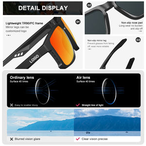 スポーツサングラスCE UV400保護サイクリングクリケットランニングメガネ偏光ルネットOEM Cyclismeフィッシングゴーグルカスタムロゴ - Product Image 4