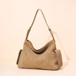 Autumn Winter Women's Genuine Leather Handbags Frosted Cowhide Crossbody <b>Shoulder</b> <b>Bags</b> Zipper Fashionable Suede Leather Design - Product Image 1