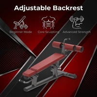 Banc d'entraînement abdominal réglable avec dossier multi-positions, banc de redressement avec rouleau en mousse et fixation pour les jambes, idéal pour le renforcement du tronc en salle de sport