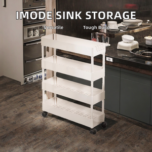 IMODE 2-3 niveaux tirer évier coulissant organisateurs plastique PP cuisine salle de bain debout Type stockage grossistes pour la vaisselle alimentaire - Product Image 3