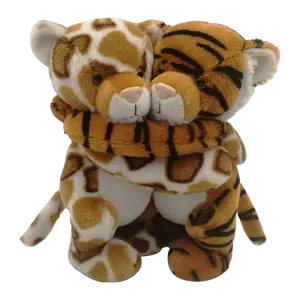 Peluche de tigre personalizado de 10 pulgadas, peluche de los mejores amigos, venta al por mayor