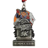 Médailles sportives personnalisées en zinc, or antique, argent, bronze avec rubans pour les vainqueurs de la 1ère, 2ème et 3ème place, pour événements de compétition de marathon